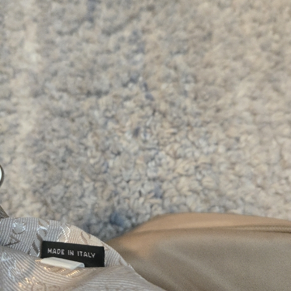 PRADA Shoulder Bag Nylon Beige Silver Chain Srrap - Picture 15 of 16
